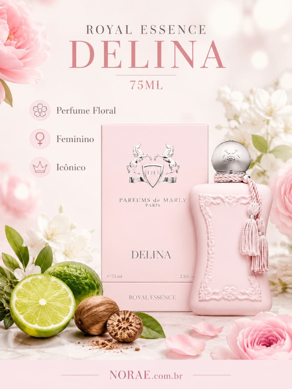 Perfume Feminino Delina Royal Essence eau de parfum 75ml - Imagem 2